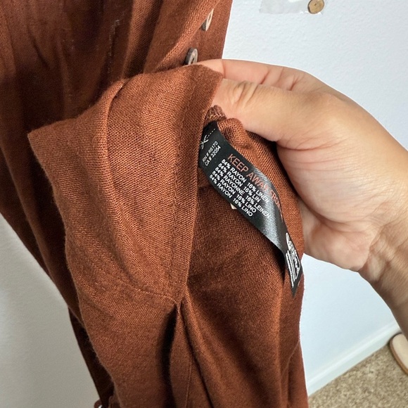 NWT Free People Free-est Trop Belle Midi Dress Honey Bronze Belted Small $98MSRP - Picture 6 of 7